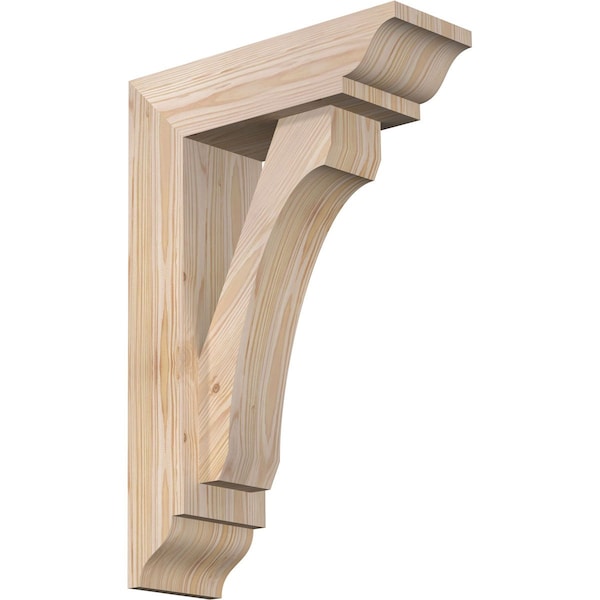 Ekena Millwork Legacy Traditional Smooth Bracket w/ Offset Brace, Douglas Fir, 5 1/2"W x 16"D x 24"H BKT0604X16X24LEC01SDF - main